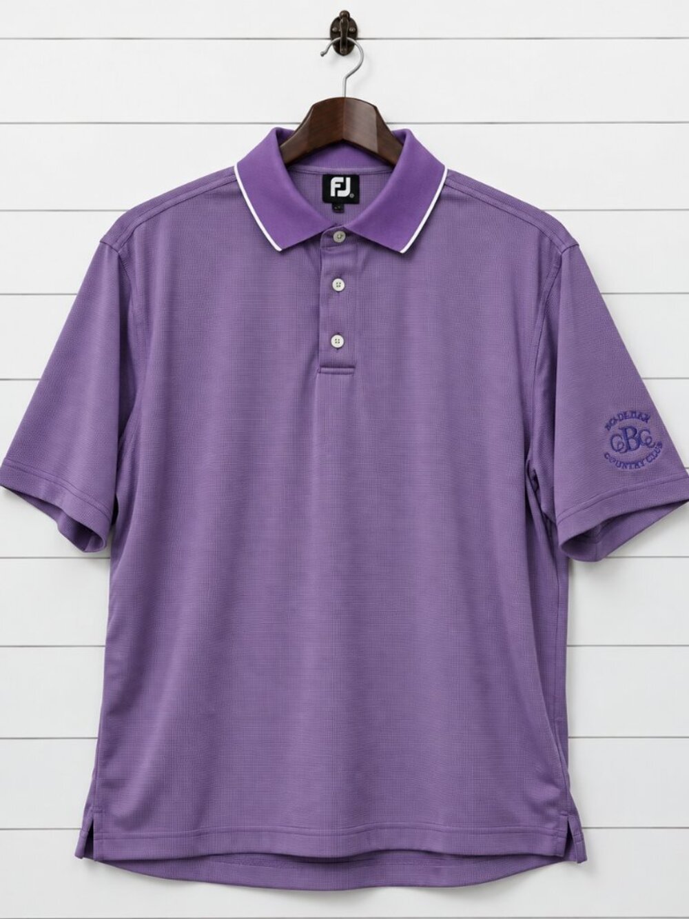 FootJoy Boulder Country Club Golf Polo Large Purple Performance Athletic FJ